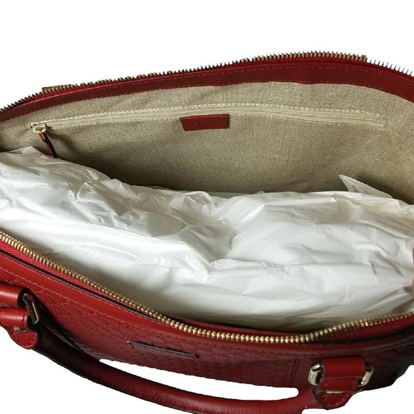 Authentic Gucci Calf Leather Red Medium Tote - Picture 5 of 5